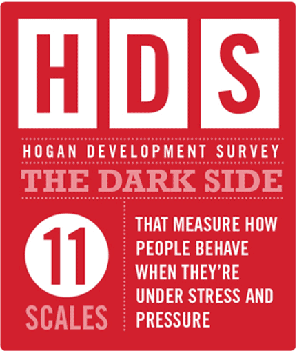 Hogan Development Survey: The Dark Side. 11 scales that measure how people behave when they're under stress and pressure